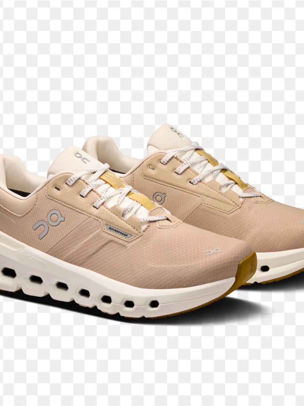 On Running Cloudrunner 2 Waterproof Women's Sneakers in Beige w mustard accents